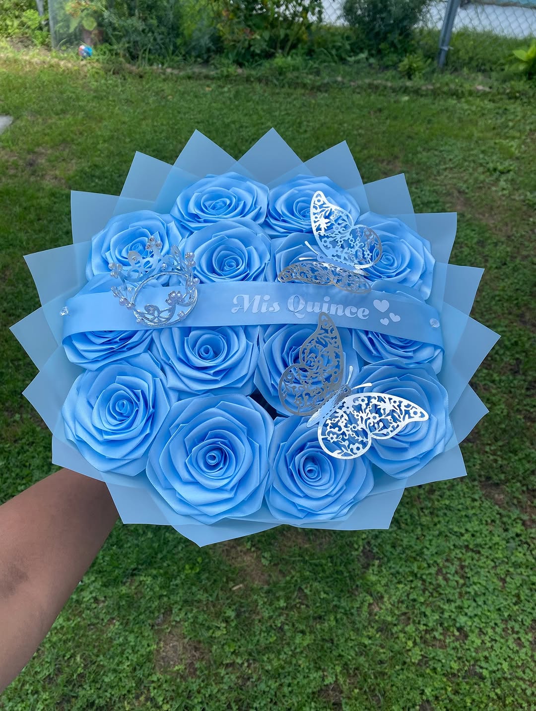 Buquê eterno Lovely Blue