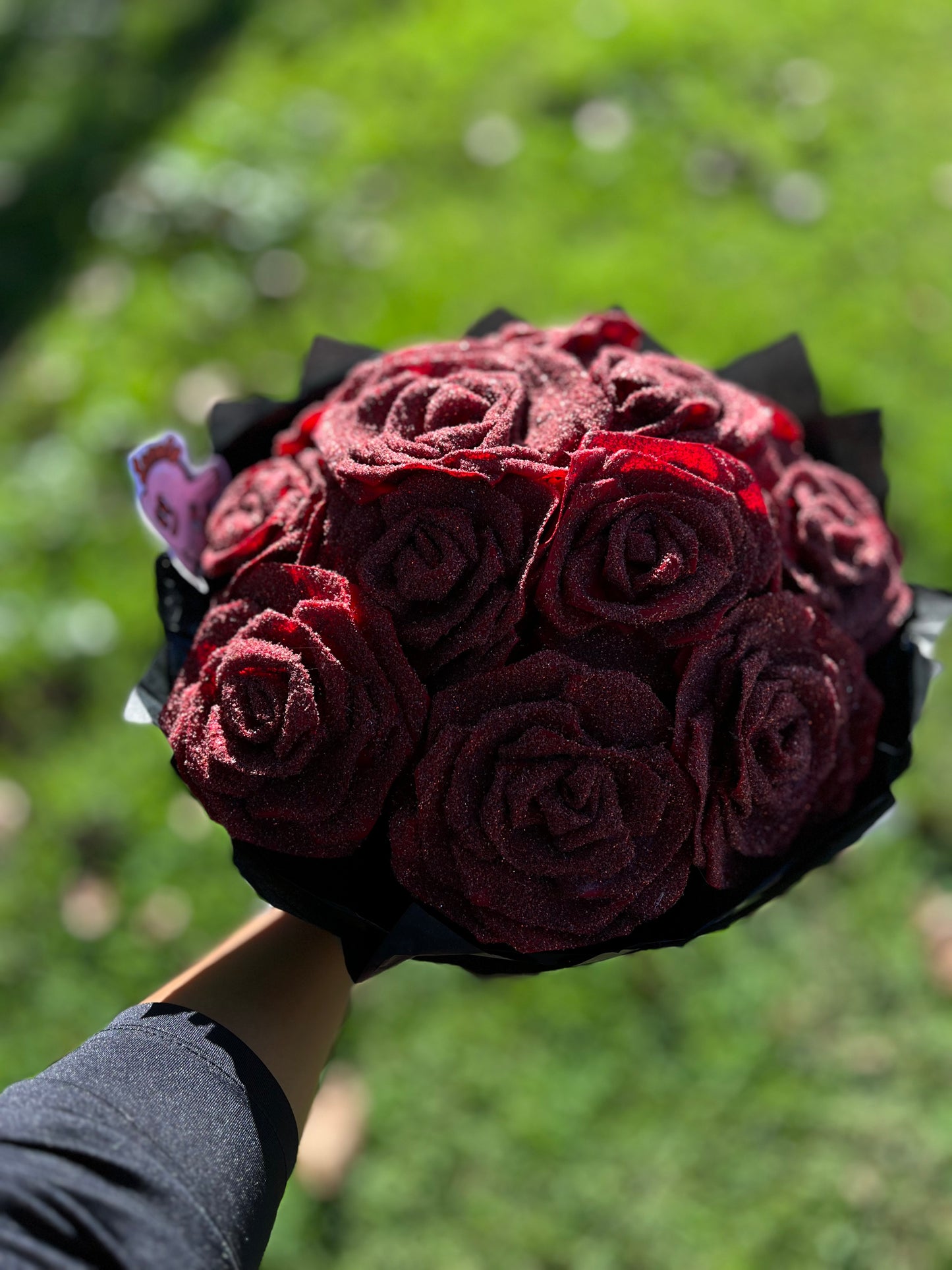 Buquê eterno: Lovely Glitter Rouge