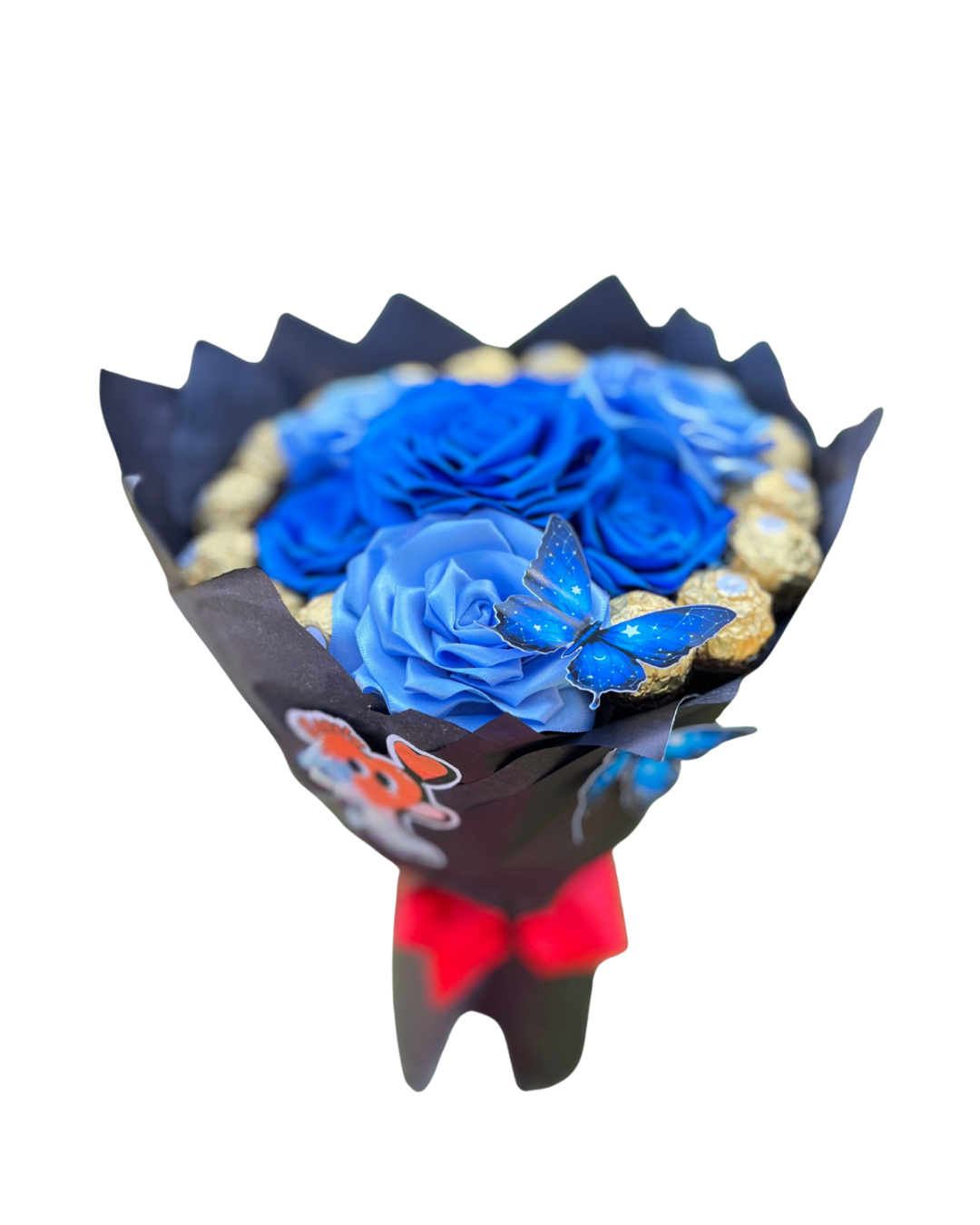 Buquê eterno: Lovely Golden Blue