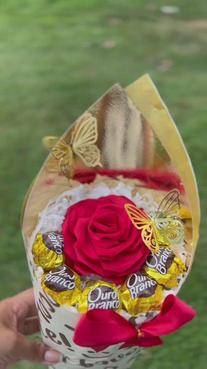 Buquê eterno: Lovely Sweet Gold